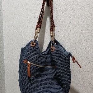 The Sak Indio crochet purse blue